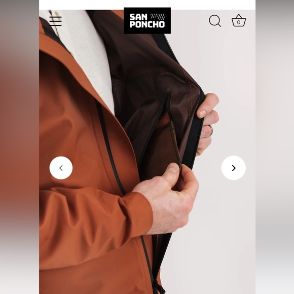 Unisex San Poncho Legacy Waterproof Jacket in Habanero - Picture 16 of 16